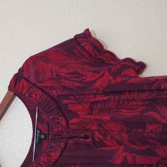 VERY USED LUCKY BRAND FLORAL SHORT SLEEVE PINK AND PURPLE SIZE 2X - Picture 5 of 16